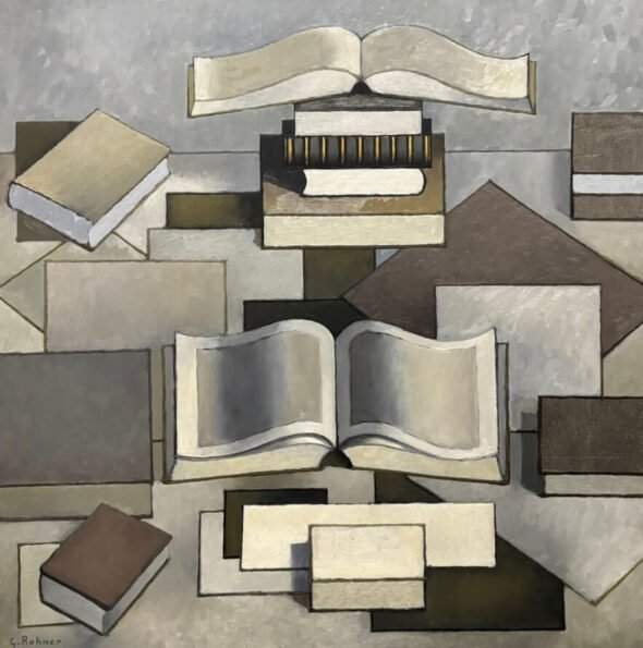 Harmonie de livre gris sur fond gris