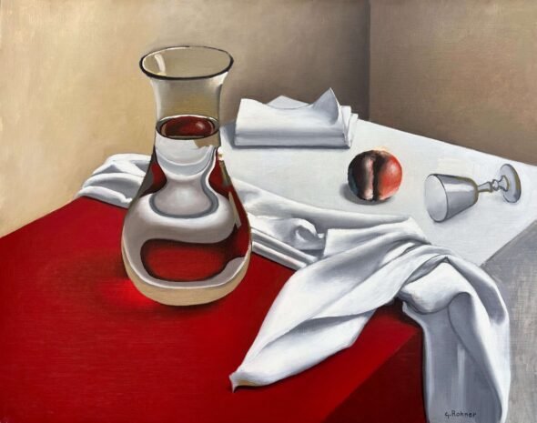 Carafe d'eau et pêche