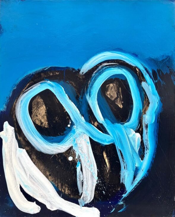 Abstraction bleue et blanche