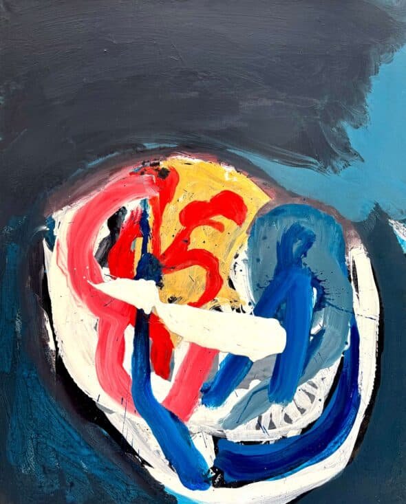 Abstraction sur fond bleu