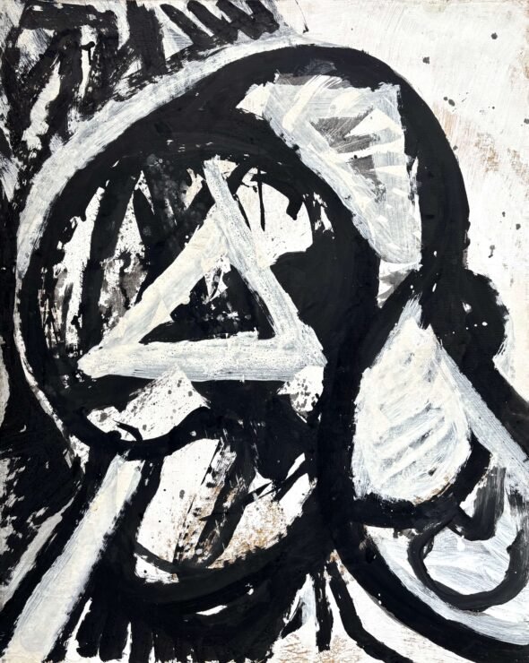 Abstraction grise sur fond blanc